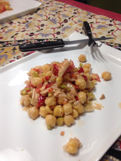 Una foto de Empedrado de garbanzos con membrillo