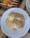 Contramuslos de pollo en salsa bechamel