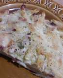 Pasta al forno con verza, fontina e speck