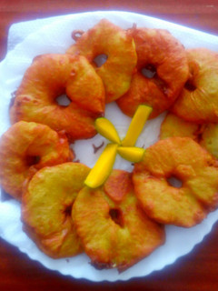 A picture of Pineapple fritters #snackscontestrecipe.