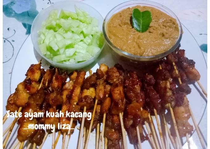 Sate ayam kuah kacang simple