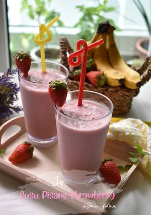 Foto resep Jus Susu Pisang Strawberry