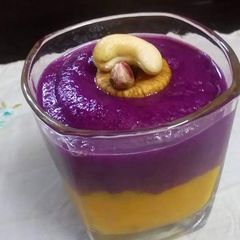 A picture of Mango jamun panacotta.