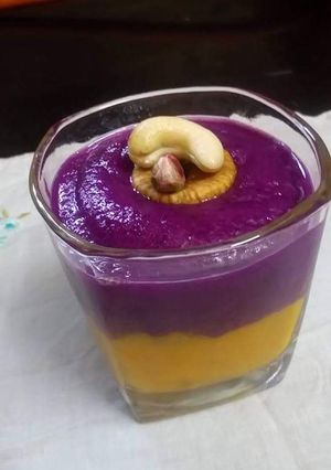 A picture of Mango jamun panacotta.