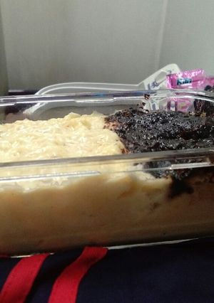 Foto resep Puding Roti, isi pisang tabur keju+ coklat