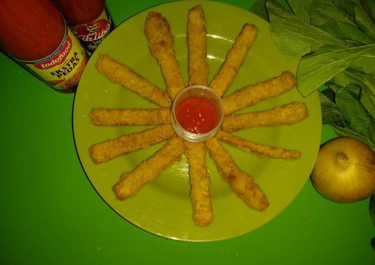 Cara Gampang Membuat Stick Tempe Kentucky Saus Belibis ala Stratan 😍 yang Sempurna