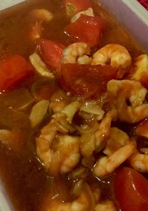 Foto resep Udang asam manis simple