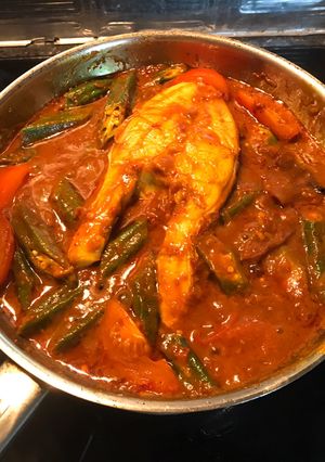 A picture of Asam Fish (Tamarind Fish).