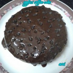 A picture of Eggless coffee cake in 4 min.