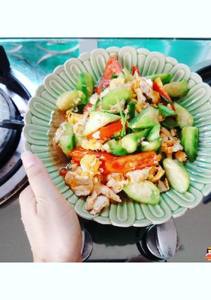 รูปของ บวบผัดไข่,,,🍅🥒🥚🥒🍅 #กินผักรักสุขภาพ7
