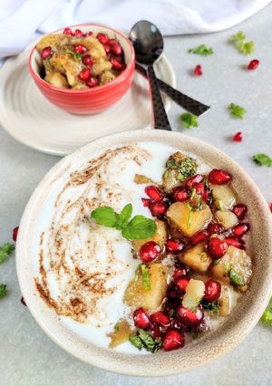 A picture of Aloo anarkali raita.