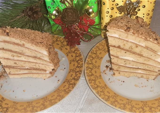 Шоколадно-медовый торт на сковороде, пошаговый рецепт на ккал, фото, ингредиенты - Юлия
