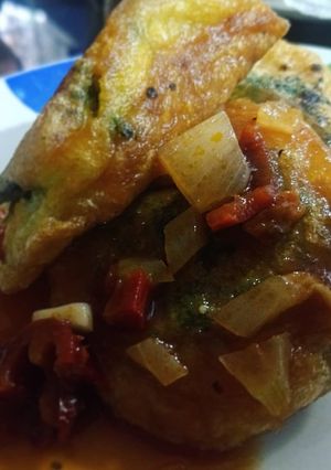 Una foto de Tortitas de huazontle con queso
