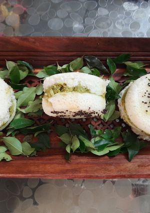 A picture of Sandwich dhokla.