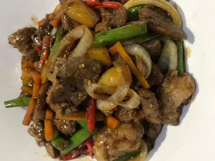 Langkah Mudah untuk Membuat Resep Tumis daging lada hitam yang  Bikin Ketagihan Anti Ribet, Sempurna