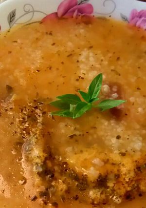 صورة لوصفة شوربة رز بالخضار🍜🍆🍅