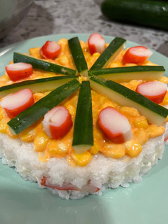 Foto resep Sushi cake 🎂 crab stick & Jagung mayo