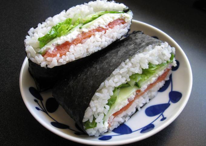 Smoked Salmon ‘Onigirazu’ (Rice Sandwich)