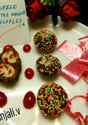 A picture of Coconut stuffed Dates Truffles.