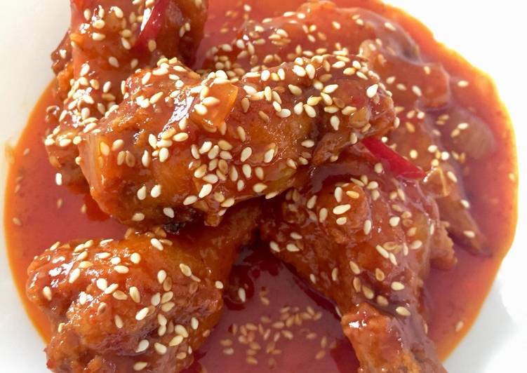 Resep Ayam Goreng Korea (yangnyeom tongdark) pake gochujang, mudah dan enaak!, Enak