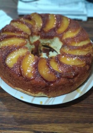 Una foto de Tarta de manzana invertida