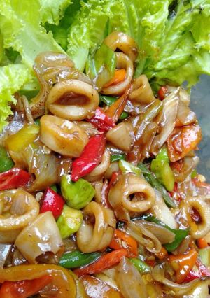 Foto resep Cumi petai pelangi
