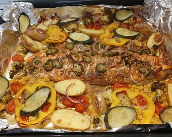 New Recipe Baked fish veggies Most Delicious