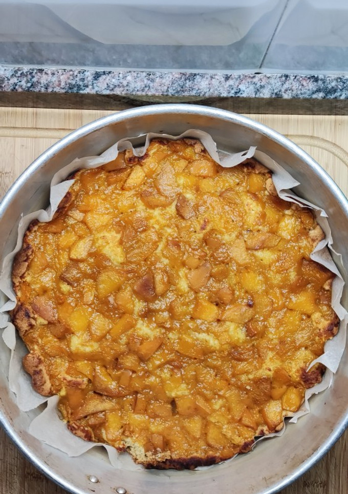 Una foto de Torta de durazno