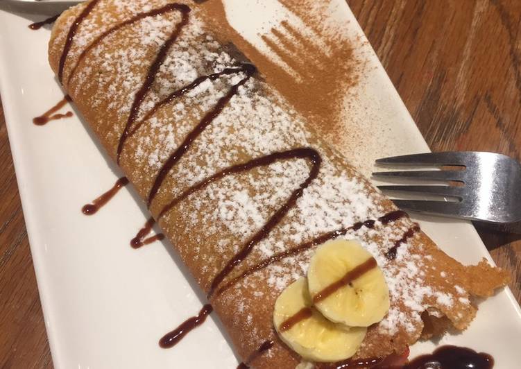 Crepes con nocilla plátano y fresas