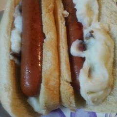 A picture of Rolled Hotdogs and Mashed Potatoes.