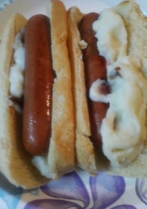 A picture of Rolled Hotdogs and Mashed Potatoes.
