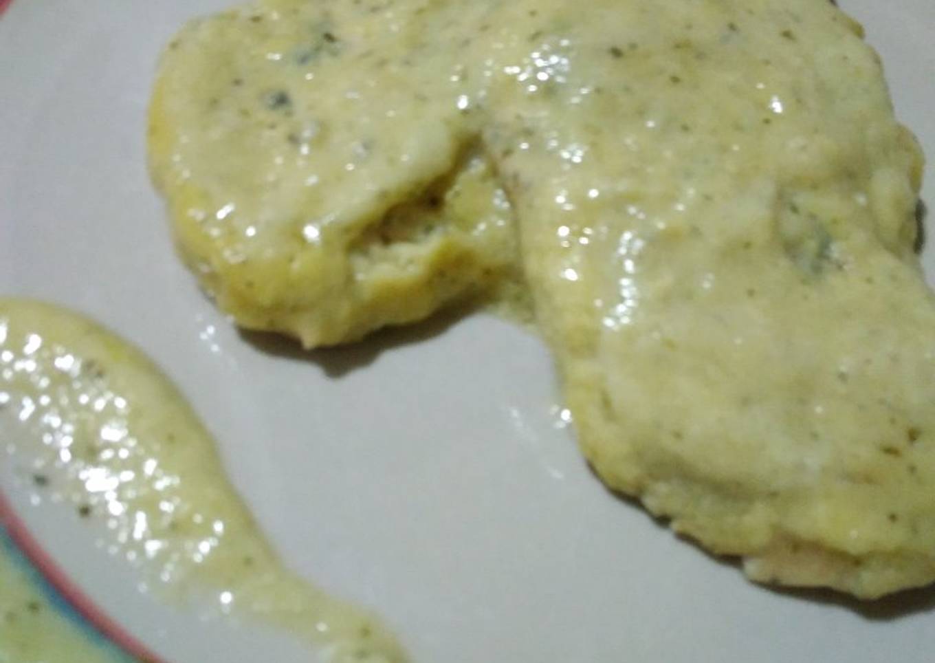 Filetes de pollo con bechamel de calabacín con Thermomix