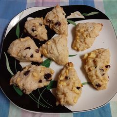 Apple craisin scones A picture of Apple craisin scones.