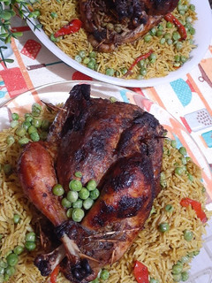 صورة لوصفة دجاج مشوي محشي بالارز 🍗🍗