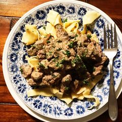A picture of Fullblood Wagyu Beef Stroganoff.