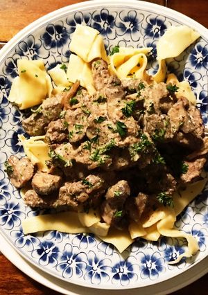 A picture of Fullblood Wagyu Beef Stroganoff.