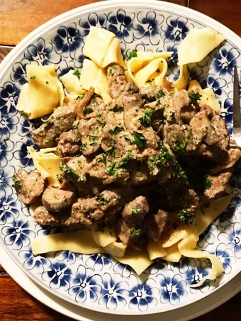 Easy Steps to Make Recipe Fullblood Wagyu Beef Stroganoff that is Delicious, Delicious}