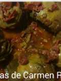 Alcachofas en salsa con jamón