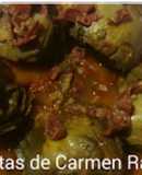 Alcachofas en salsa con jamón