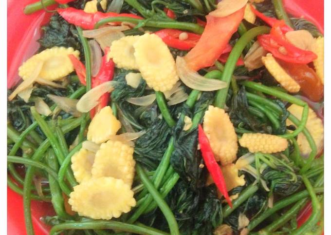 Cara Gampang Membuat Oseng godong lengguk (oseng daun ubi jalar), Bikin Ngiler