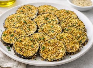 Foto di Melanzane al forno croccanti al Curry e Sesamo