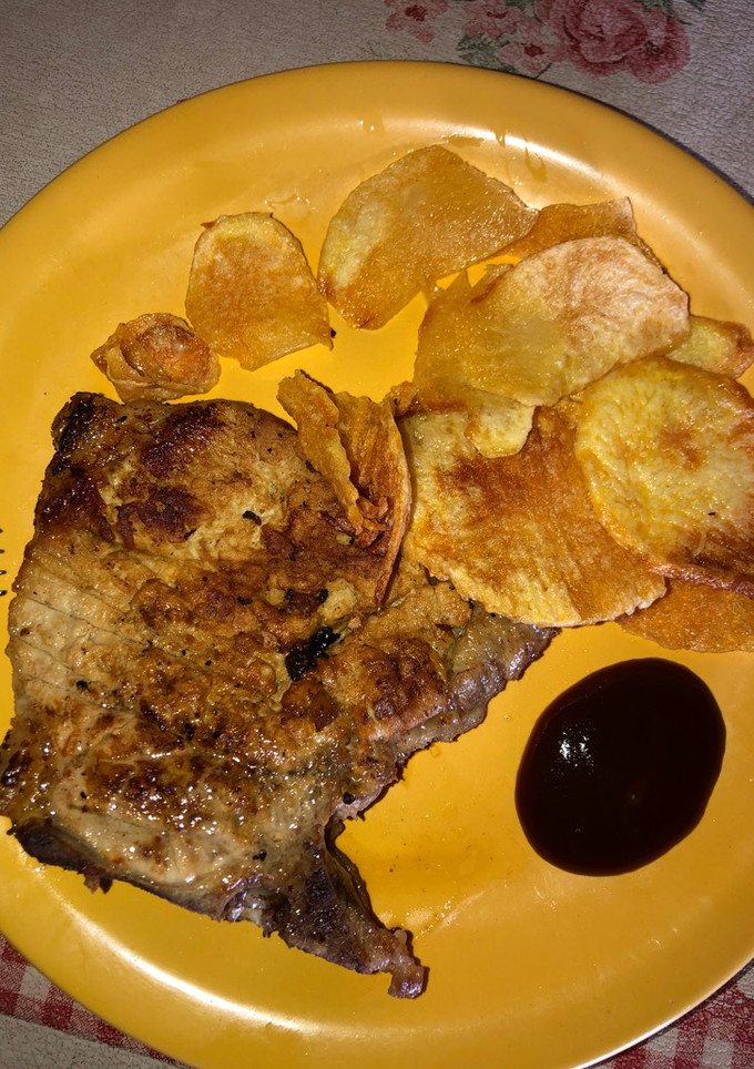 Una foto de Costillitas de cerdo a la plancheta 😋