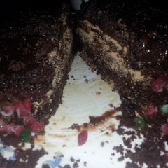 A picture of Moist Chocolaty Tutti Fruity Cake.