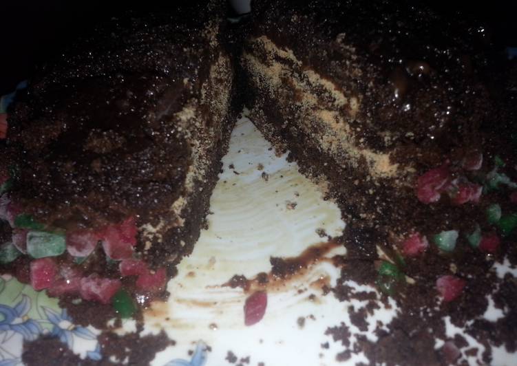 Moist Chocolaty Tutti Fruity Cake