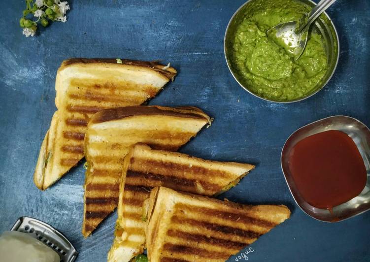 Recipe of Any-night-of-the-week Spicy Mayo Paneer Cheese Grilled sandwich