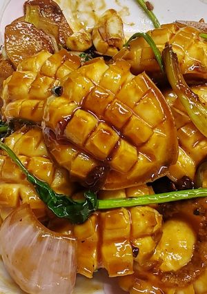 薑蔥爆炒鲜鮑魚 的食譜成品照片