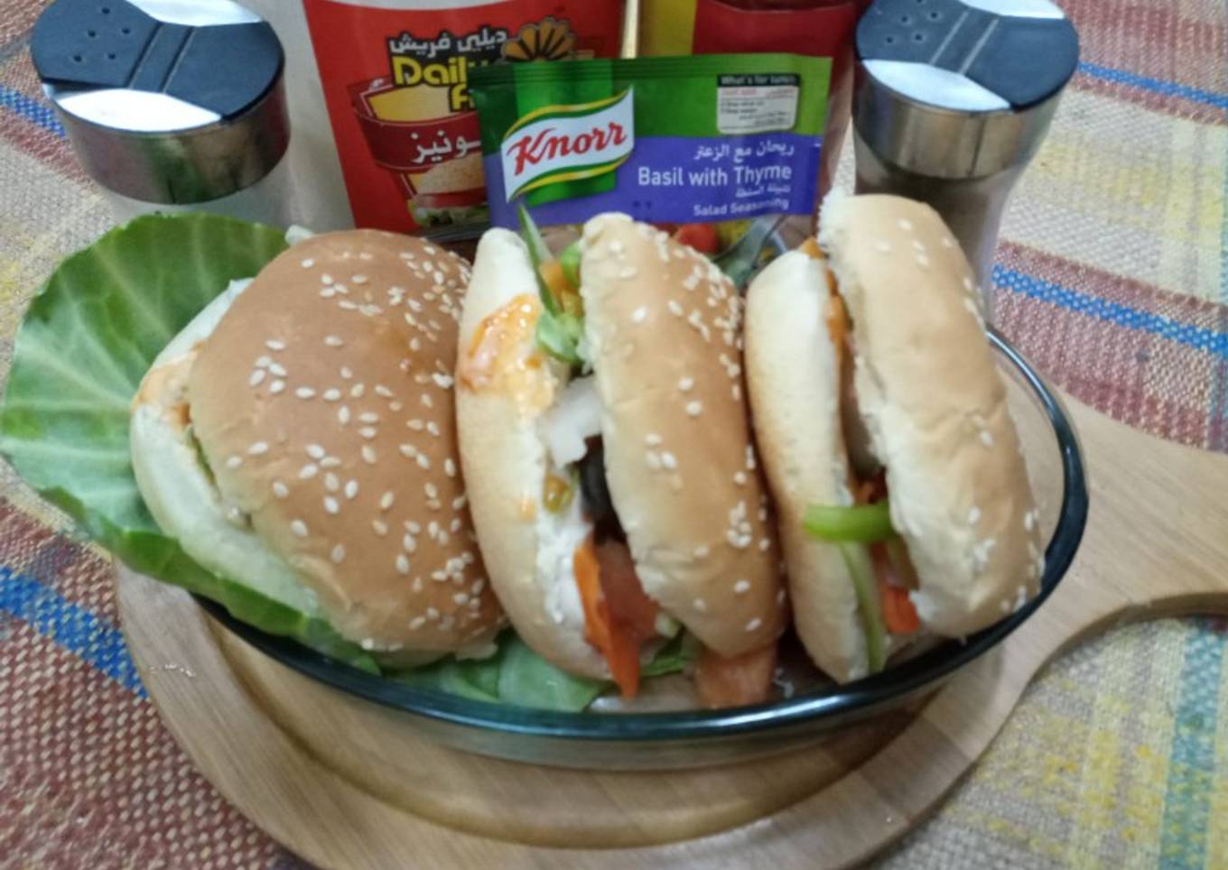 Fresh vegetables burger