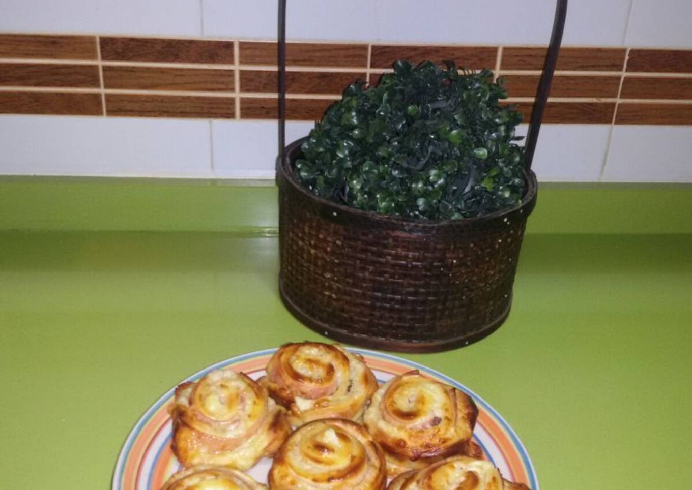 Caracolas jamón y queso con Thermomix