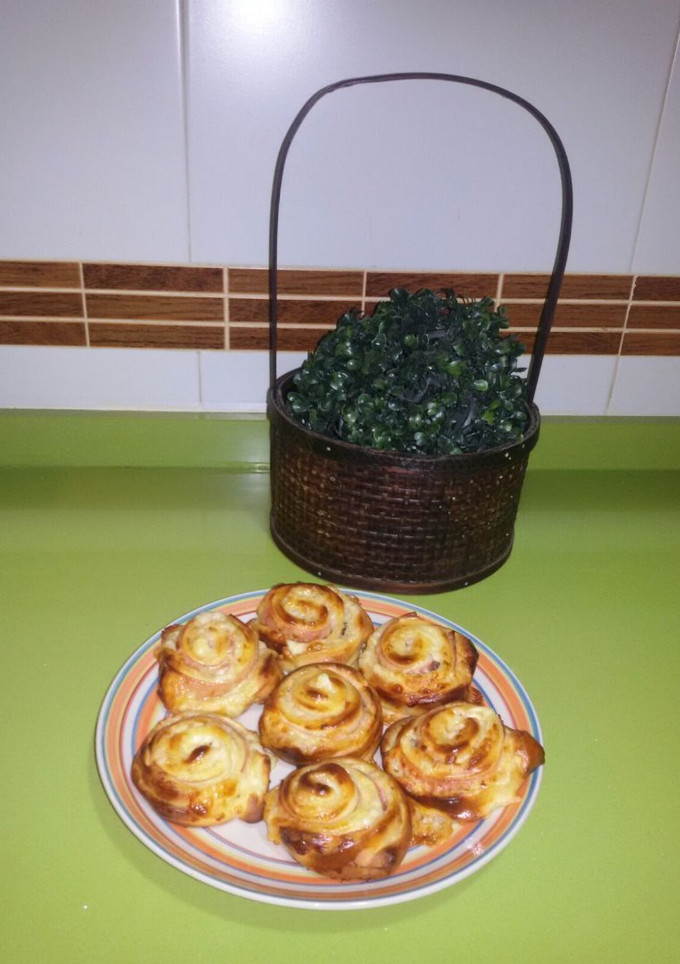 Una foto de Caracolas jamón y queso con Thermomix