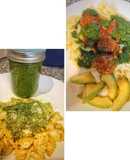 Salsa Pesto 💝 Albahaca 🌿 mi salsa preferida 😍 con pasta farfalle, sola o con albóndigas
